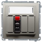 Gniazdo głośnikowe 1-krotne z polem opisowym (moduł). Przekrój przew. dla wejścia i wyjścia 2,5 mm2. Mocowanie na łapki i wkręty, stal inox, BASIC MODUŁ