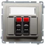 Gniazdo głośnikowe 1-krotne z polem opisowym (moduł). Przekrój przew. dla wejścia i wyjścia 2,5 mm2. Mocowanie na łapki i wkręty, stal inox, BASIC MODUŁ