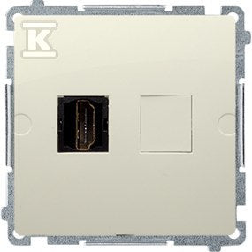Gniazdo HDMI pojedyncze (moduł), beż, BASIC MODUŁ