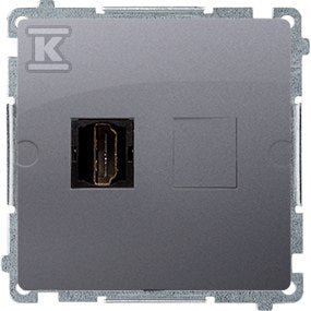 Gniazdo HDMI pojedyncze (moduł), stal inox, BASIC MODUŁ