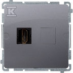 Gniazdo HDMI pojedyncze (moduł), stal inox, BASIC MODUŁ