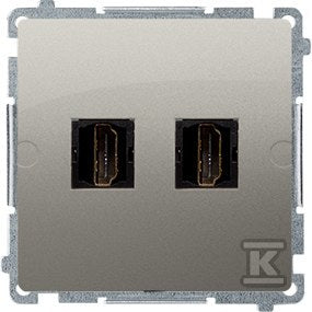 Gniazdo HDMI podwójne (moduł), satynowy, BASIC MODUŁ