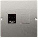 Gniazdo telefoniczne RJ11 (moduł). Montaż gniazda na wkręty do puszki, stal inox, BASIC MODUŁ