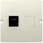 Gniazdo telefoniczne RJ11 (moduł). Montaż gniazda na wkręty do puszki, stal inox, BASIC MODUŁ