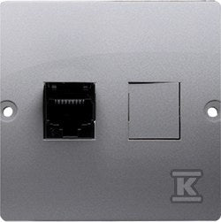 Gniazdo komputerowe RJ45 pojedyncze, kategoria 5e (moduł). Montaż gniazda na wkręty do puszki, stal inox, BASIC MODUŁ