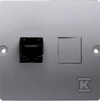 Gniazdo komputerowe RJ45 pojedyncze, kategoria 5e (moduł). Montaż gniazda na wkręty do puszki, stal inox, BASIC MODUŁ