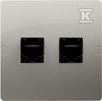 Gniazdo komputerowe RJ45 kat.5e + telefoniczne RJ11 (moduł), Basic moduł satynowy