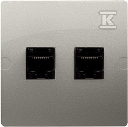 Gniazdo komputerowe RJ45 kat.5e + telefoniczne RJ11 (moduł), Basic moduł satynowy