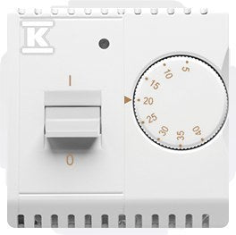 Regulator temperatury z czujnikiem wewnętrznym, 16A, 230V~. Montaż gniazda na wkręty do puszki, biały, BASIC MODUŁ