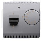 Regulator temperatury z czujnikiem wewnętrznym, 16A, 230V~. Montaż gniazda na wkręty do puszki, srebrny mat, BASIC MODUŁ