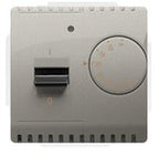 Regulator temperatury z czujnikiem wewnętrznym, 16A, 230V~. Montaż gniazda na wkręty do puszki, stal inox, BASIC MODUŁ