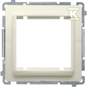 Adapter (przejściówka) na osprzęt standardu 45 × 45 mm. Montaż do puszki na łapki i wkręty, beż, BASIC MODUŁ