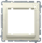 Adapter (przejściówka) na osprzęt standardu 45 × 45 mm. Montaż do puszki na łapki i wkręty, beż, BASIC MODUŁ