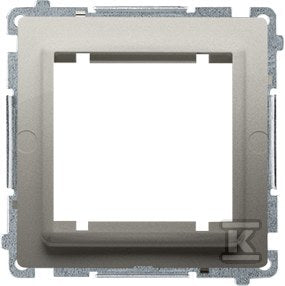 Adapter (przejściówka) na osprzęt standardu 45 × 45 mm. Montaż do puszki na łapki i wkręty, satynowy, BASIC MODUŁ
