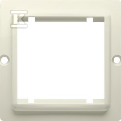 Adapter (przejściówka) na osprzęt standardu 45 × 45 mm. Montaż do puszki na wkręty, beż, BASIC MODUŁ