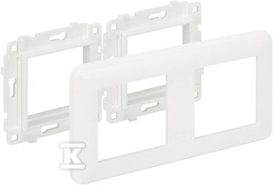 Suport podtynkowy z ramką 2x K45, czysta biel, CONNECT