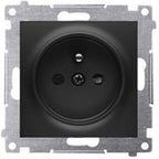 Gniazdo DATA z kluczem uprawniającym (moduł) 16 A, 250 V~, szybkozłącza: Aluminium mat, SIMON55