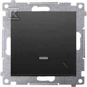 Łącznik schodowy z podświetleniem LED (moduł) 16AX, 250V~, zaciski śrubowe, czarny mat Simon54