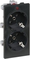 Gniazdo podwójne CIMA schuko 2x230V~ 16A, szary grafit, CONNECT