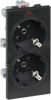 Gniazdo podwójne CIMA schuko 2x230V~ 16A, szary grafit, CONNECT