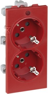 Gniazdo podwójne CIMA schuko 2x230V~ 16A, czerwony, CONNECT