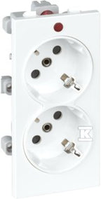 Gniazdo podwójne CIMA schuko 2x230V~ 16A, czysta biel, CONNECT