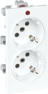 Gniazdo podwójne CIMA schuko 2x230V~ 16A, czysta biel, CONNECT