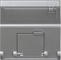 Płytka K45 1-krotna RJ z osłoną skośna, do adapterów MD, aluminium
