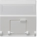 Płytka K45 1-krotna RJ z osłoną skośna, do adapterów MD, aluminium