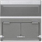 Płytka K45 1-krotna RJ z osłoną skośna, do adapterów MD, aluminium