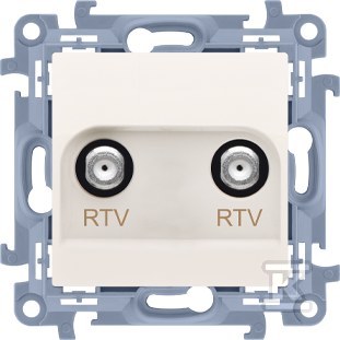 Gniazdo antenowe RTV-RTV (moduł), 1x wejście: 5 ÷ 1000 MHz, krem, SIMON10