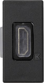Płytka K45/2 adapter HDMI-HDMI 22,5x45mm + wkład, grafit