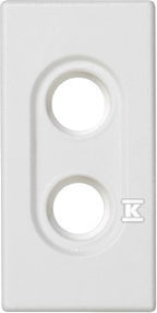 Płytka K45/2 złącz 2-krotna RCA (CINCH) 22,5x45mm, biały