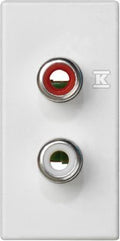 Płytka K45/2 złącz 2-krotna RCA (CINCH) 22,5x45mm + wkłady, zaciski śrubowe, biały