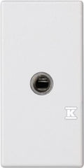 Płytka K45/2 gniazda mini-jack 22,5x45mm + wkład, zaciski śrubowe, biały