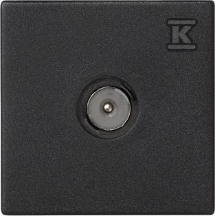 Płytka K45 gniazdo TV męskie 45x45mm + wkład, grafit