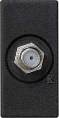 Płytka K45/2 gniazdo SAT (F) żeńskie 22,5x45mm + wkład, grafit