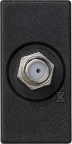 Płytka K45/2 gniazdo SAT (F) żeńskie 22,5x45mm + wkład, grafit