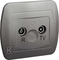 Gniazdo antenowe R-TV przelotowe, tłum. 10 dB, aluminiowy, AKORD