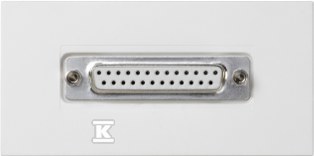 Płytka 90x45mm (2-krotna K45) złącza LPT (D-Sub 25) + wkład, biały