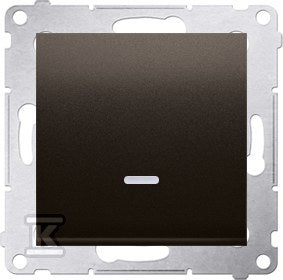 Łącznik jednobiegunowy z podświetleniem LED (moduł) 10AX, 250V AC, szybkozłącza, brąz mat Simon54