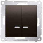 Łącznik świecznikowy z podświetleniem LED i do wersji IP44 (moduł) 16AX, 250V~, zaciski śrubowe, kremowy, SIMON54