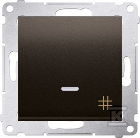 Łącznik krzyżowy z podświetleniem LED (moduł) 10AX, 250V AC, szybkozłącza, brąz mat (met.)
