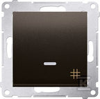 Łącznik krzyżowy z podświetleniem LED (moduł) 10AX, 250V AC, szybkozłącza, brąz mat (met.)