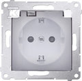 Gniazdo Schuko do wersji IP44 z przesłonami z uszczelką ramki (moduł) 16A, 250V~, zaciski śrubowe, klapka transparentna, biały, SIMON54