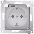 Gniazdo Schuko do wersji IP44 z przesłonami z uszczelką ramki (moduł) 16A, 250V~, zaciski śrubowe, klapka transparentna, kremowy, SIMON54