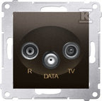 Gniazdo R-TV AC-DATA (moduł), brąz mat (met.)