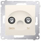 Gniazdo TV-DATA. Dwa porty wyjściowe typu "F" (moduł). Częstotliwość dla wejścia 5-1000 MHz, czarny mat Simon54