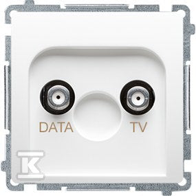 Gniazdo antenowe TV-DATA (moduł) 1x wejście: 51000 MHz, biały, BASIC MODUŁ