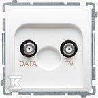 Gniazdo antenowe TV-DATA (moduł) 1x wejście: 51000 MHz, biały, BASIC MODUŁ